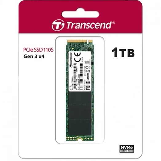 هارد SSD اینترنال transcend مدل M.2 Nvme PCIe Gen3 X4 MTE110S ظرفیت 1 ترابایت